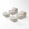 Dume Lounge Chair + Ottoman Velvet (Set of Two) - Boucle