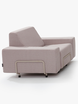 Modo 4 Seater Outdoor Sofa - Burgundy with Stone Aluminum