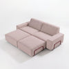 Modo 2 Seater Outdoor Sofa + 2 Ottoman - Burgundy with Malbec Aluminum