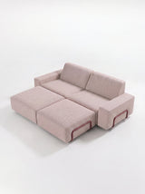 Modo 2 Seater Outdoor Sofa + 2 Ottoman - Burgundy with Malbec Aluminum