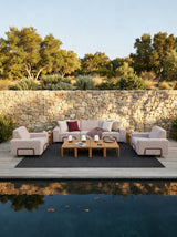 Modo 2 Seater Outdoor Sofa - Burgundy with Malbec Aluminum
