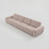 Modo 4 Seater Outdoor Sofa - Burgundy with Stone Aluminum