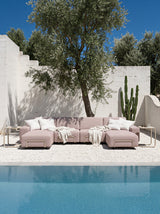 Modo 2 Seater Outdoor Sofa - Burgundy with Stone Aluminum