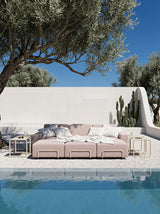 Modo 2 Seater Outdoor Sofa - Burgundy with Stone Aluminum