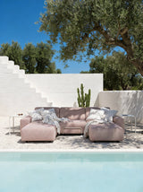 Modo 4 Seater Outdoor Sofa - Burgundy with Stone Aluminum
