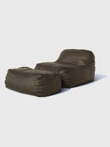 Dune Lounge Chair + Ottoman Vegan Leather - Cacao