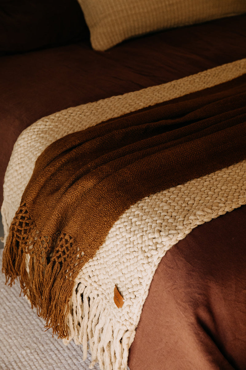 Puna Llama Throw - Tobacco