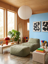 Dume Lounge Chair + Ottoman Velvet - Aqua