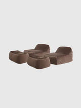 Dume Lounge Chair + Ottoman Velvet (Set of Two) - Portobello