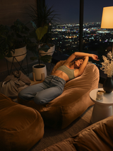 Dume Lounge Chair Velvet - Cognac