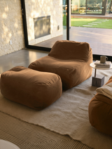 Dume Ottoman Velvet - Cognac