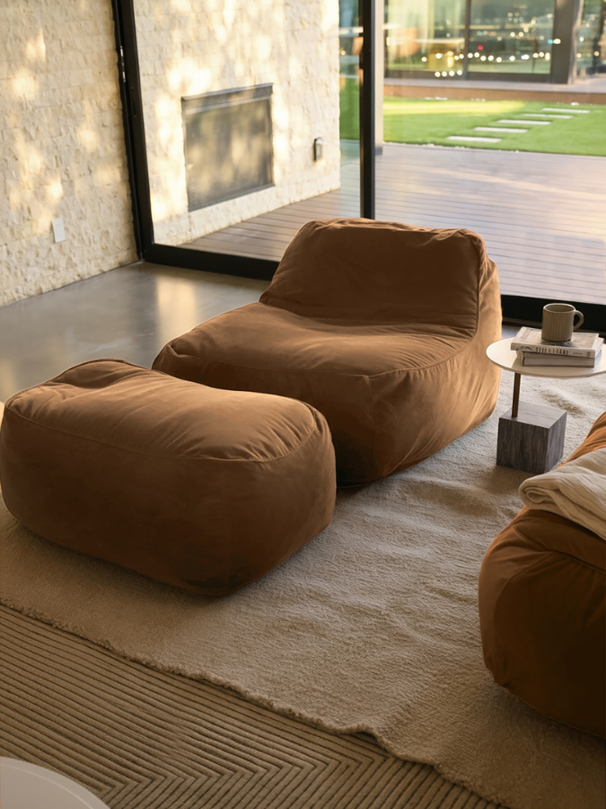 Dume Lounge Chair Velvet - Cognac