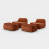 Dume Lounge Chair + Ottoman Velvet (Set of Two) - Cognac