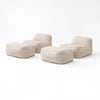 Dume Lounge Chair + Ottoman Velvet (Set of Two) - Marshmallow