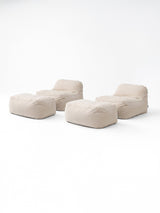 Dume Lounge Chair + Ottoman Velvet (Set of Two) - Marshmallow