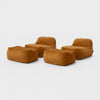 Dume Lounge Chair + Ottoman Velvet (Set of Two) - Saffron