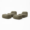 Dume Lounge Chair + Ottoman Performance Fabric (Set of Two) - Sage