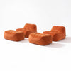 Dume Lounge Chair + Ottoman Velvet (Set of Two) - Tangerine