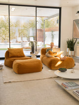 Dume Lounge Chair + Ottoman Velvet - Saffron
