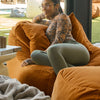 Dume Lounge Chair + Ottoman Velvet - Saffron