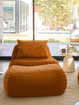 Dume Lounge Chair + Ottoman Velvet - Saffron