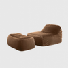 Dume Lounge Chair + Ottoman Velvet - Cognac