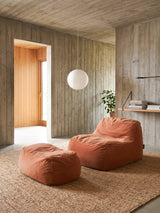 Dume Lounge Chair + Ottoman Velvet - Coral