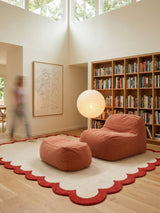 Dume Lounge Chair + Ottoman Velvet - Coral