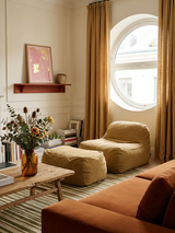 Dume Lounge Chair + Ottoman Performance Fabric - Chamomile