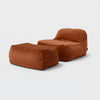 Dume Lounge Chair + Ottoman Velvet - Cognac
