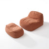 Dume Lounge Chair + Ottoman Velvet - Coral