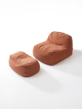 Dume Lounge Chair + Ottoman Velvet - Coral