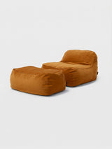 Dume Lounge Chair + Ottoman Velvet - Saffron