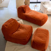 Dume Lounge Chair + Ottoman Velvet - Tangerine