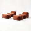 Dume Lounge Chair + Ottoman Performance Fabric (Set of Two) - Terracotta