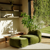 Dune Lounge Chair + Ottoman Velvet - Moss