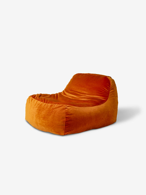 Dune Lounge Chair Velvet - Tangerine