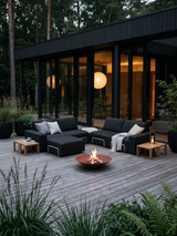 Modo 3 Seater Outdoor Sofa - Graphite with Stone Aluminum
