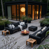 Modo 3 Seater Outdoor Sofa - Graphite with Stone Aluminum