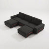 Modo 3 Seater Outdoor Sofa + 2 Ottoman - Graphite with Malbec Aluminum