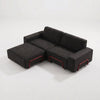 Modo 2 Seater Outdoor Sofa + Ottoman - Graphite with Malbec Aluminum