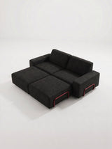 Modo 2 Seater Outdoor Sofa + 2 Ottoman - Graphite with Malbec Aluminum