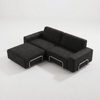 Modo 2 Seater Outdoor Sofa + Ottoman - Graphite with Stone Aluminum