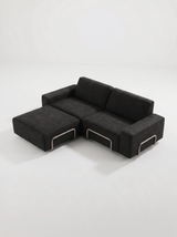 Modo 2 Seater Outdoor Sofa + Ottoman - Graphite with Stone Aluminum