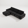 Modo 3 Seater Outdoor Sofa + Ottoman - Graphite with Stone Aluminum