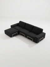 Modo 3 Seater Outdoor Sofa + Ottoman - Graphite with Stone Aluminum