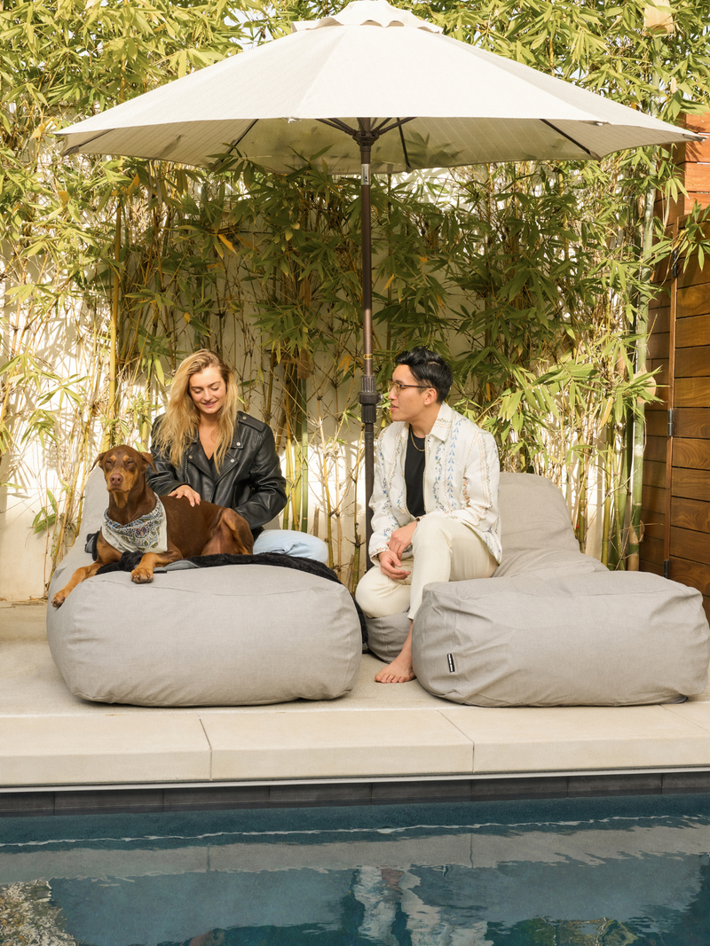 Dume Lounge Chair Ottoman Outdoor Gray – Palermo House