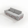 Modo 2 Seater Outdoor Sofa - Gray with Malbec Aluminum