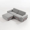 Modo 2 Seater Outdoor Sofa + Ottoman - Gray with Malbec Aluminum