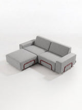 Modo 2 Seater Outdoor Sofa + Ottoman - Gray with Malbec Aluminum